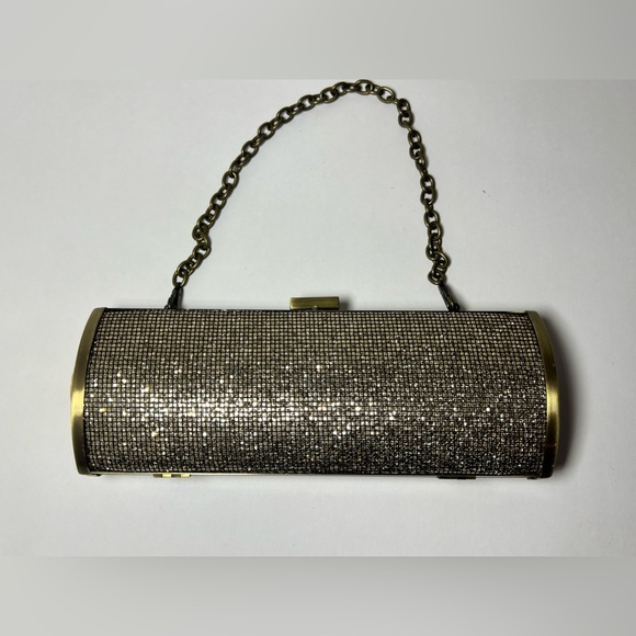 Unlisted Kenneth Cole VTG Evening Clutch Purse Bling Shiny Chain - Picture 1 of 10